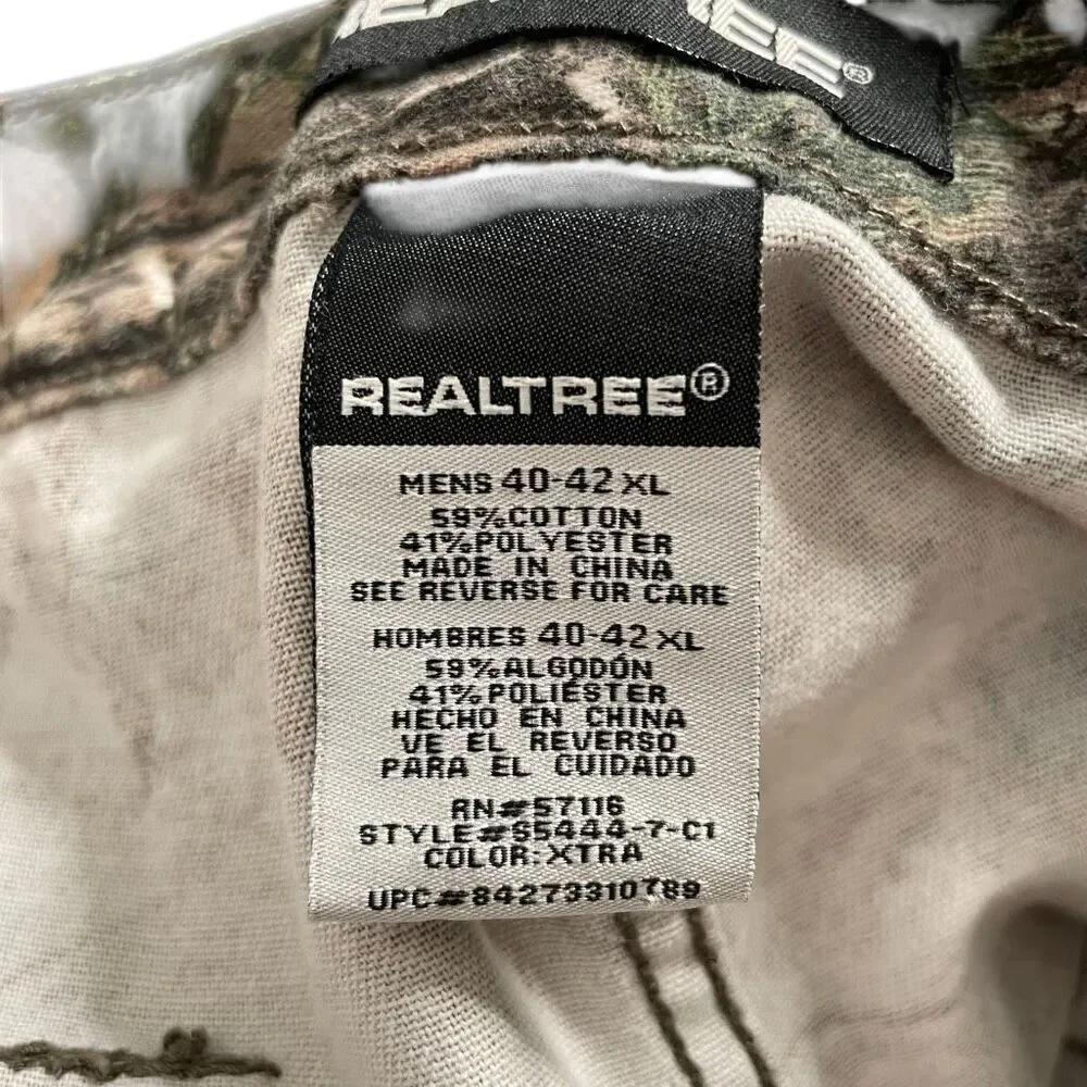 Realtree Mens Camo Cargo Hunting Pants XL Camouflage Pocket Baggy Outdoor Y2K